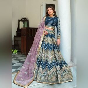 Mohsin Naveed Ranjha Heavy Indian Pakistani Lehenga - Large